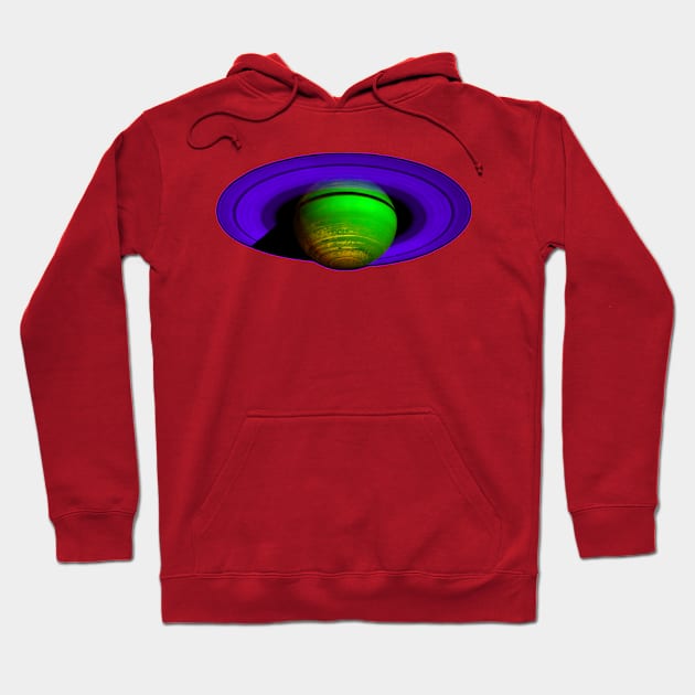 Saturn in Purple and Green Hoodie by spacerobot